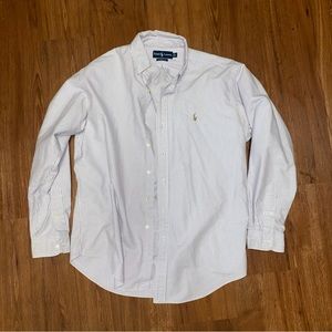 Men’s Polo Ralph Lauren Purple Striped Casual/Dress Shirt Size Large